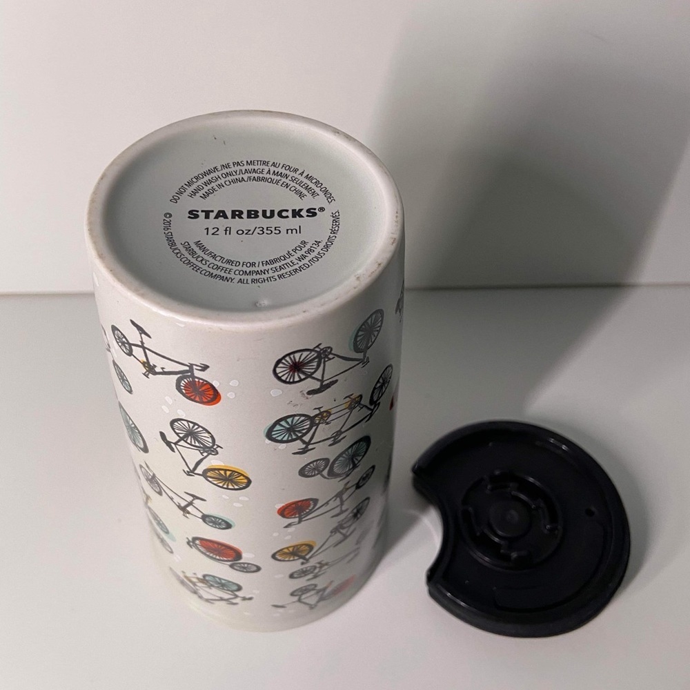 Starbucks Bicycle Portland Oregon Bike Mermaid Logo Ceramic Tumbler Mug Cup 12oz - Picture 2 of 4